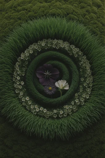 Verdant Surreal Minimalism style reference image — tactile velvet foliage