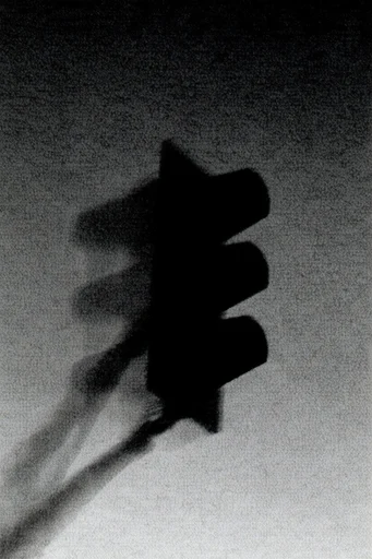 Atmospheric Monochromatic Noir style reference image — heavy film grain