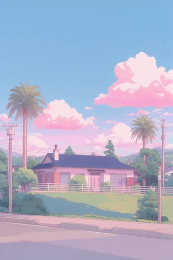 Ethereal Pastel Anime style reference image — cumulus clouds