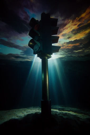Monochromatic Abyssal Chiaroscuro style reference image — nocturnal atmosphere