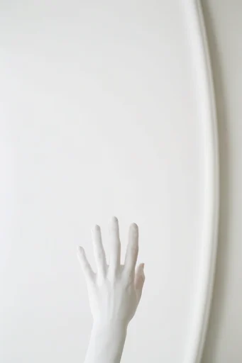 Deconstructed Archival Minimalism style reference image — staggered paper layers