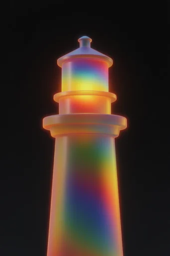 Luminous Chromatic Morphism style reference image — spectral color refraction