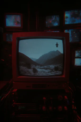 Analog CRT Glitchcore style reference image — CRT monitor glow