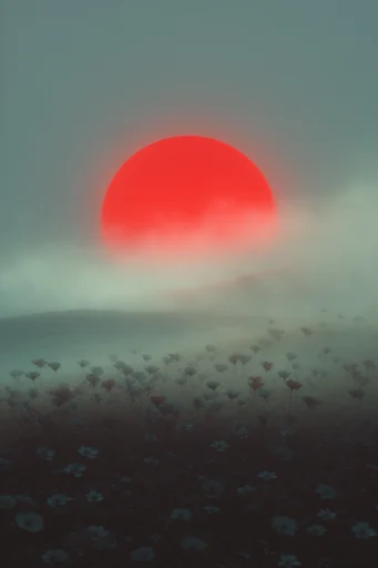Ethereal Crimson Minimalism style reference image — dreamlike haze