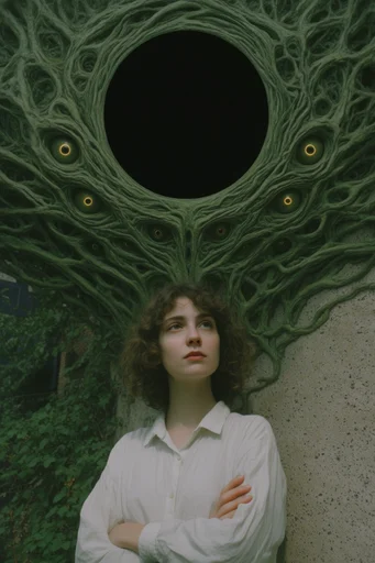 Surreal Verdant Biomorphism style reference image — high-contrast directional lighting