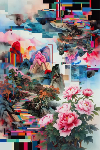 Deconstructed Analog Surrealism style AI image example 2