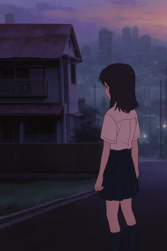 Nostalgic Twilight Anime style AI image example 4