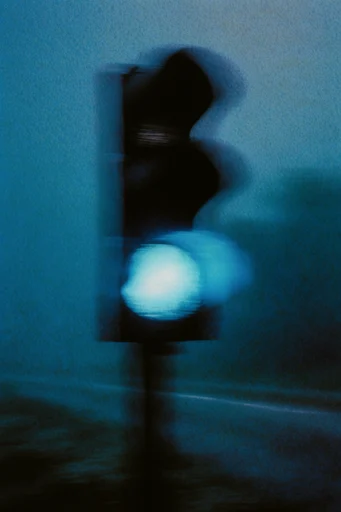 Spectral Indigo Nocturne style reference image — Prussian blue and electric cyan