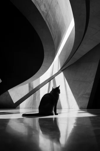 Monochromatic Brutalist Geometry style reference image — minimalist composition