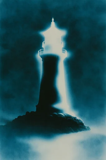Spectral Noir Ethereal style reference image — cyan and orange contrast