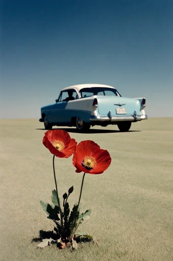 Cinematic Retro Surrealism style reference image — surrealist editorial