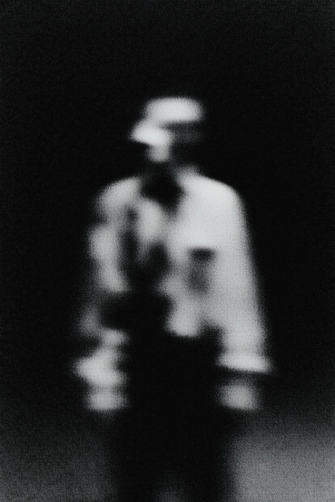 Monochrome Surrealist Noir style AI image example 1