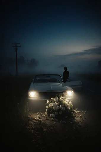 Atmospheric Midnight Noir style reference image — high-contrast low-key