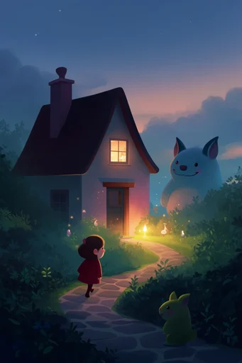 Cozy Twilight Whimsy style reference image — whimsical storybook art