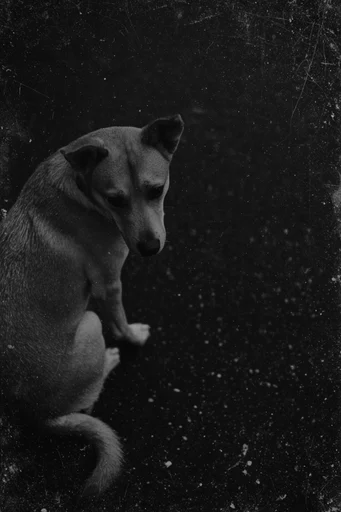 Distressed Monochromatic Noir style reference image — vignetted noir aesthetic