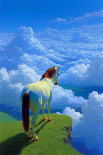 Luminous Anime Horizon style reference image — high-altitude aerial perspective