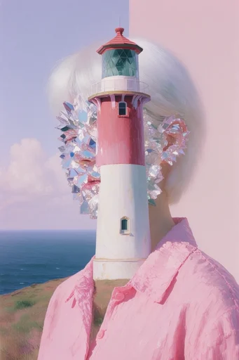 Surrealist Pastel Glitch style reference image — sharp focus