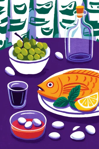 Vibrant Risograph Minimalism style reference image — grainy risograph texture