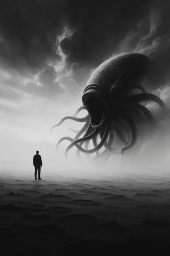 Monolithic Atmospheric Dread style AI image example 2