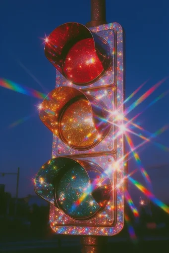 Prismatic Twilight Dreamscape style reference image — prismatic starburst