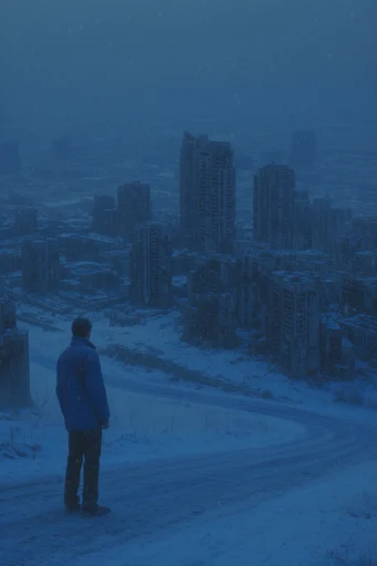 Frozen Industrial Dystopia moodboard — generate AI images in this style