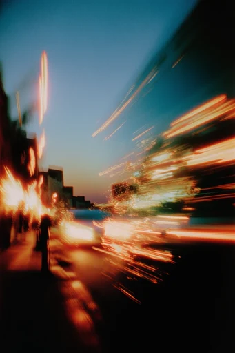 Kinetic Thermal Luminescence style reference image — long exposure light trails
