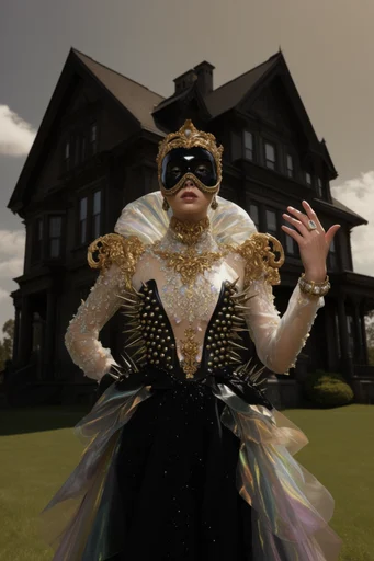 Baroque Cybernetic Opulence style reference image — avant-garde high fashion