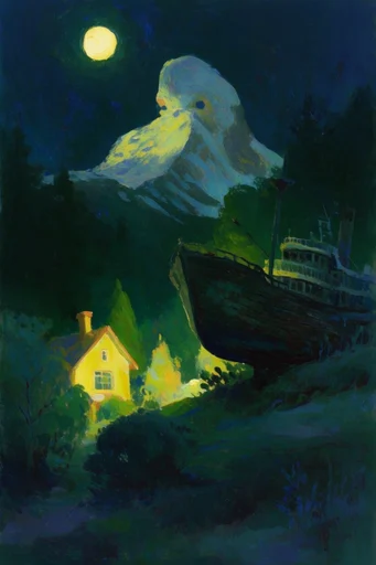 Luminous Nocturnal Impasto style reference image — chiaroscuro lighting