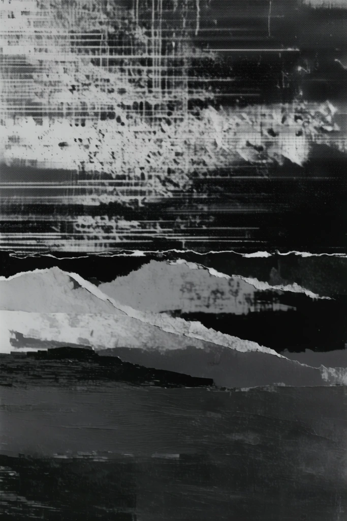 Gritty Glitch Noir style AI image example 2