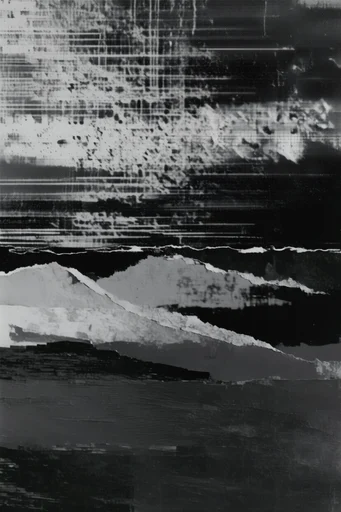 Gritty Glitch Noir style AI image example 2