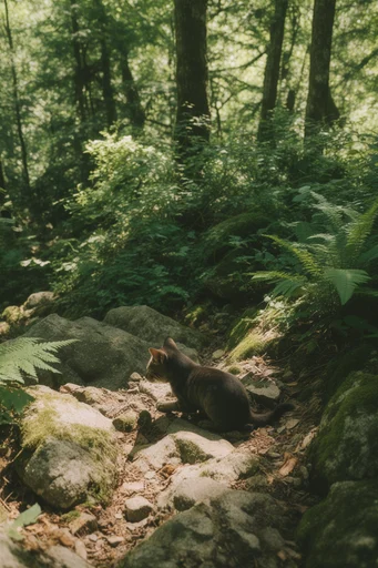 Cinematic Forest Realism style reference image — lush forest canopy