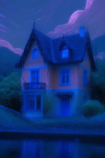 Nocturnal Cobalt Noir style reference image — intimate close-up