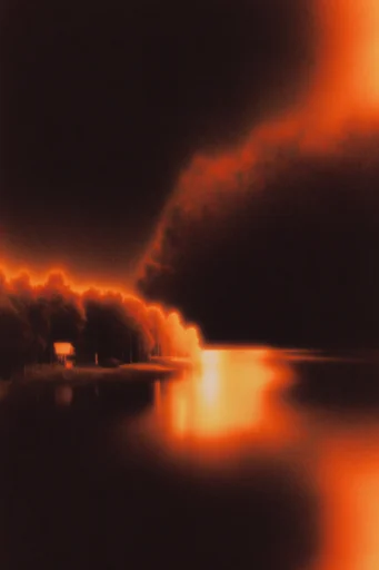 Radiant Analog Catastrophe style reference image — radioactive orange glow