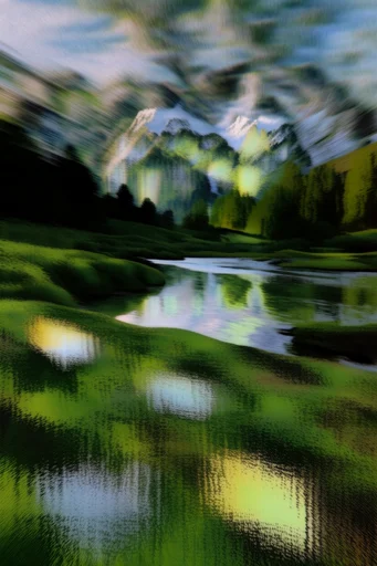 Ethereal Glitch Synthesis style reference image — vertical pixel sorting