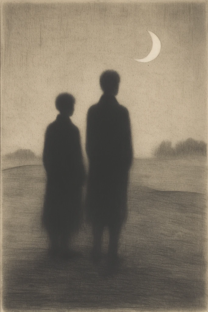 Monochromatic Symbolist Noir style AI image example 2