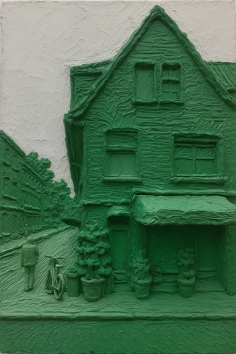 Monochromatic Verdant Surrealism style reference image — verdant landscape