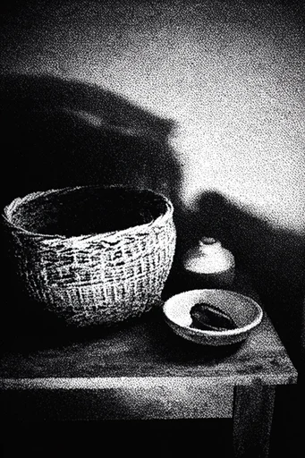 Gritty Monochromatic Noir style reference image — heavy film grain