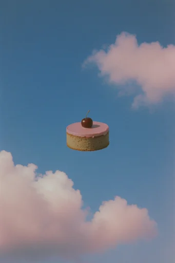 Ethereal Surreal Minimalism style reference image — fluffy cumulus clouds