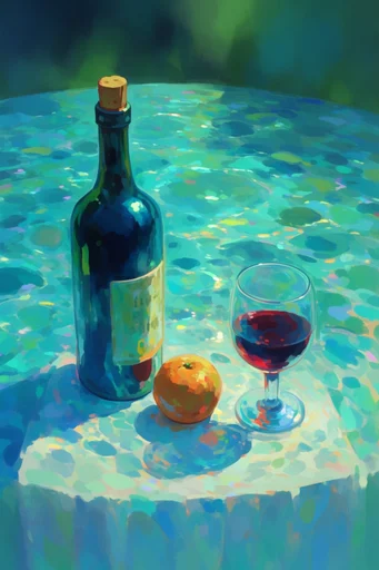 Luminous Aquatic Impressionism style reference image — shimmering turquoise emerald water