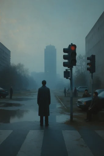 Melancholic Industrial Surrealism style reference image — melancholic surrealism