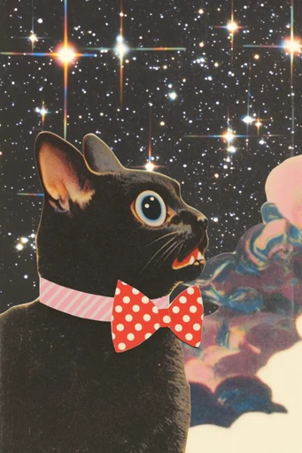 Analog Cosmic Surrealism style reference image — neon chromatic aberration