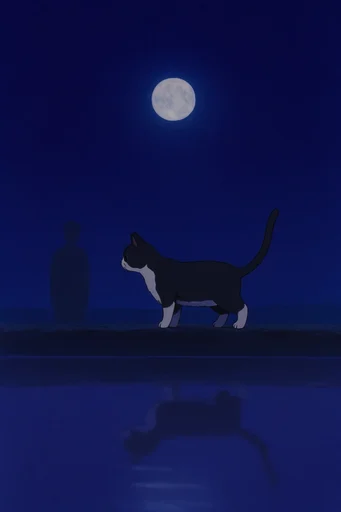 Melancholic Nocturnal Minimalism style reference image — melancholic mood