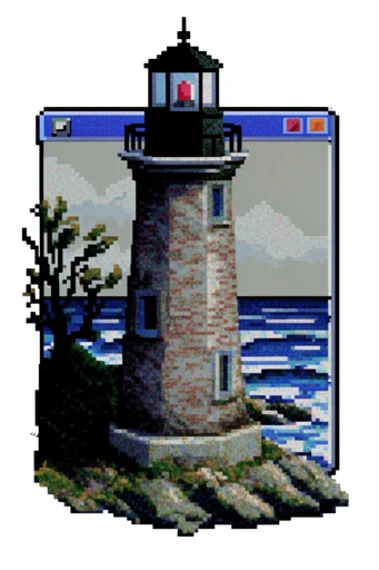 Nostalgic Digital Glitch style reference image — aliased pixelated lines