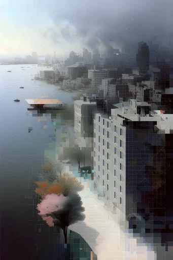 Fragmented Digital Elegance style reference image — glitch art