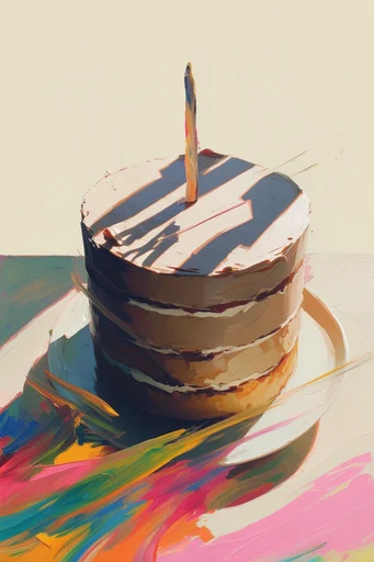 Kinetic Mixed-Media Expressionism style reference image — minimalist off-white background
