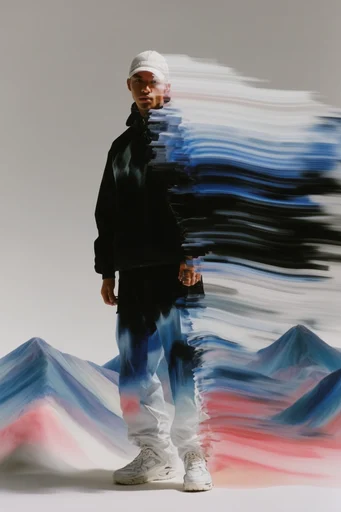 Deconstructed Digital Surrealism style reference image — avant-garde fashion editorial
