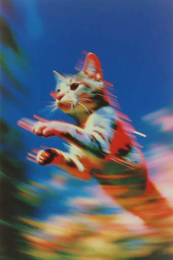 Kinetic Prismatic Nocturne style reference image — high-contrast neon streaks