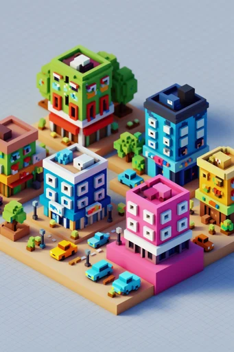 Cozy Pastel Voxel style reference image — voxel art