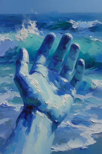 Sculptural Impressionist Waterscapes style reference image — dynamic marine movement