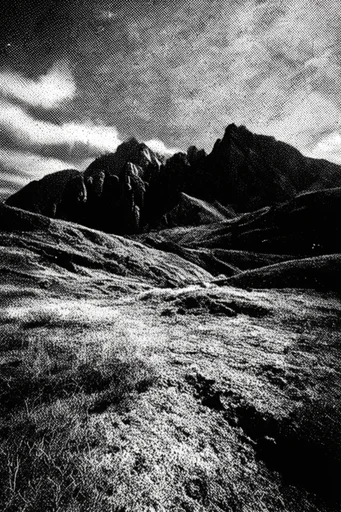 Monochromatic Analog Grime style AI image example 2